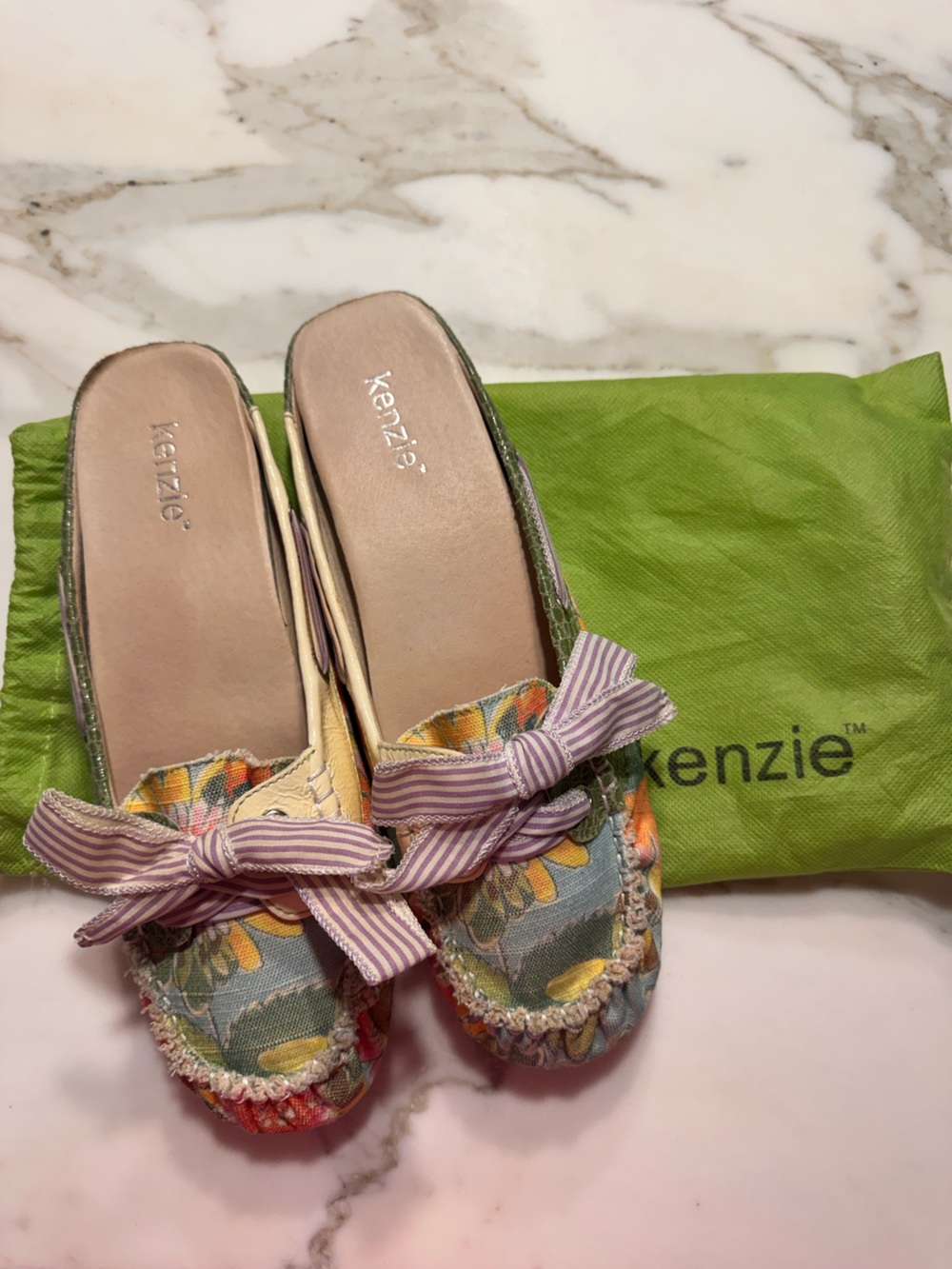 kenzie Multicolor Floral Bow Slip-On Mules